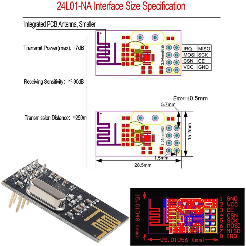 NRF24L01+ 2.4G wireless data t - огляд і ціна Nrf24L01 Module Wireless