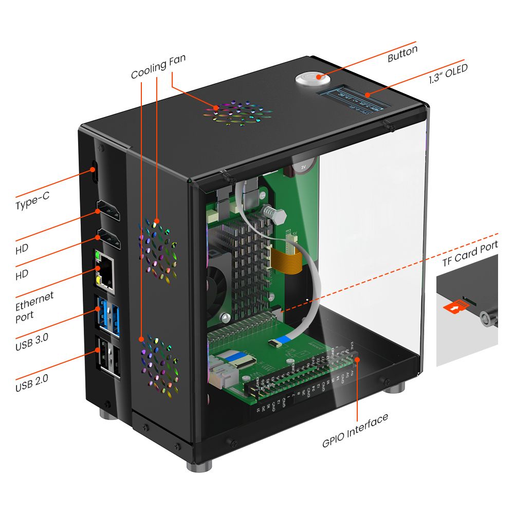 Raspberry Pi 5 Case Protective - огляд і ціна Diy Electronics Raspberry Pi