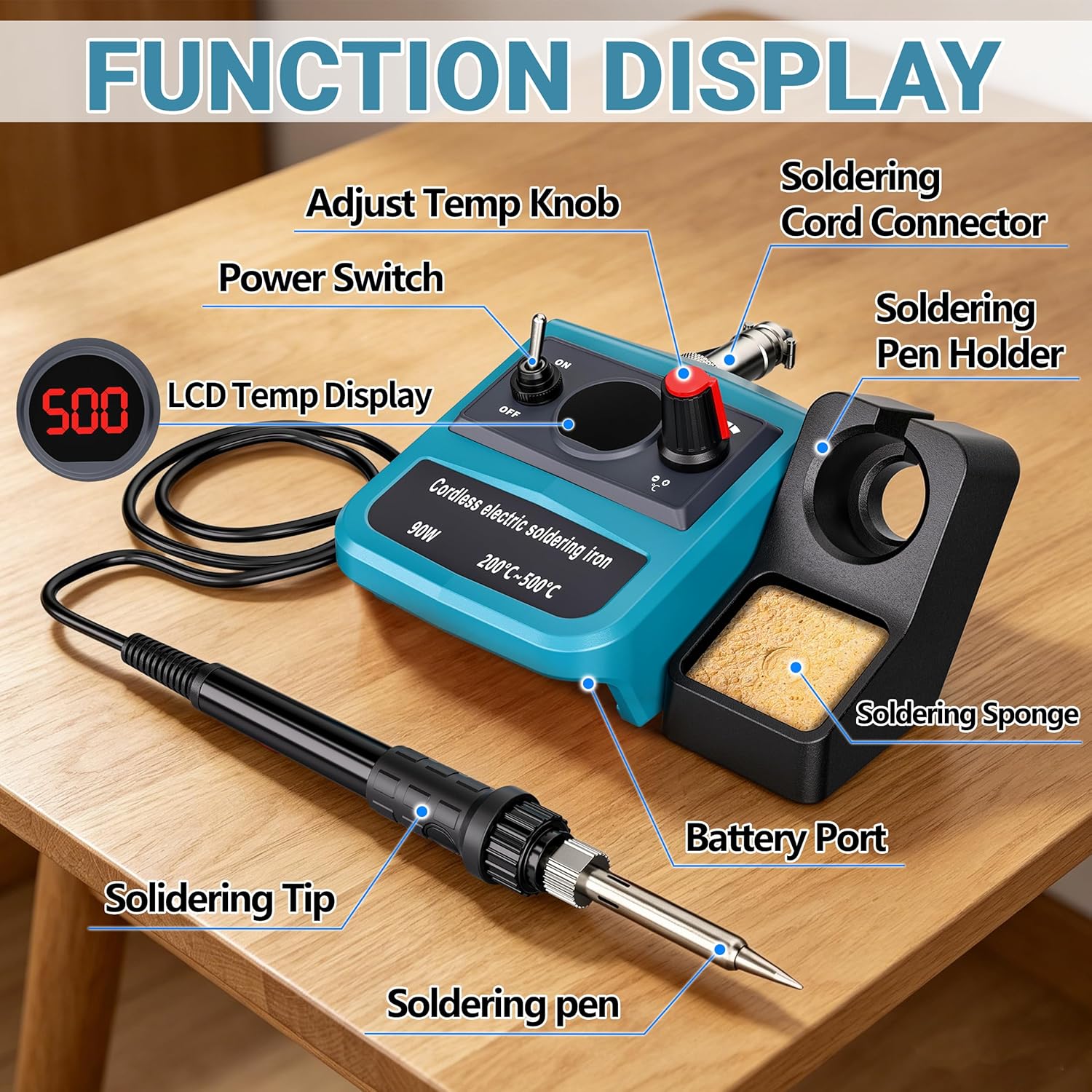 90W LED Digital Cordless Solde - огляд і ціна Diy Electronics Set