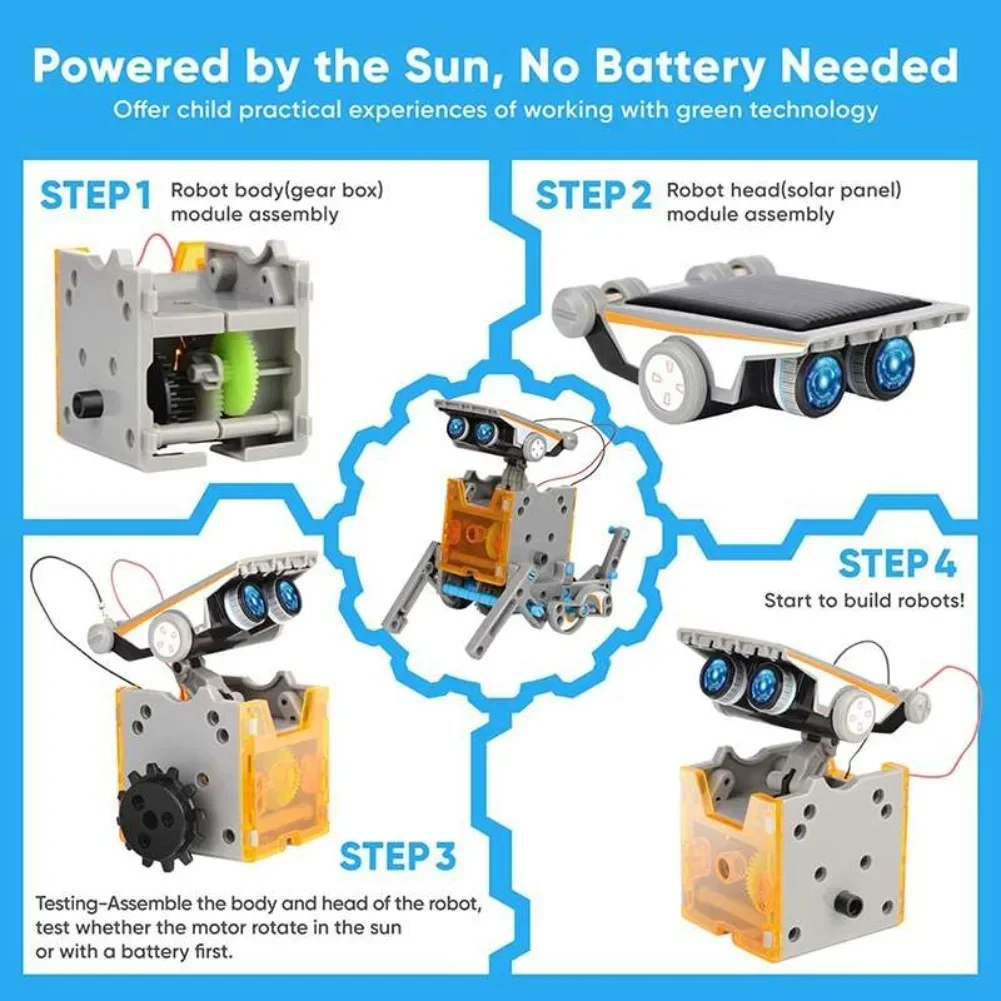 13 in 1 Solar Powered Robot Sc - огляд і ціна Diy Electronics Set