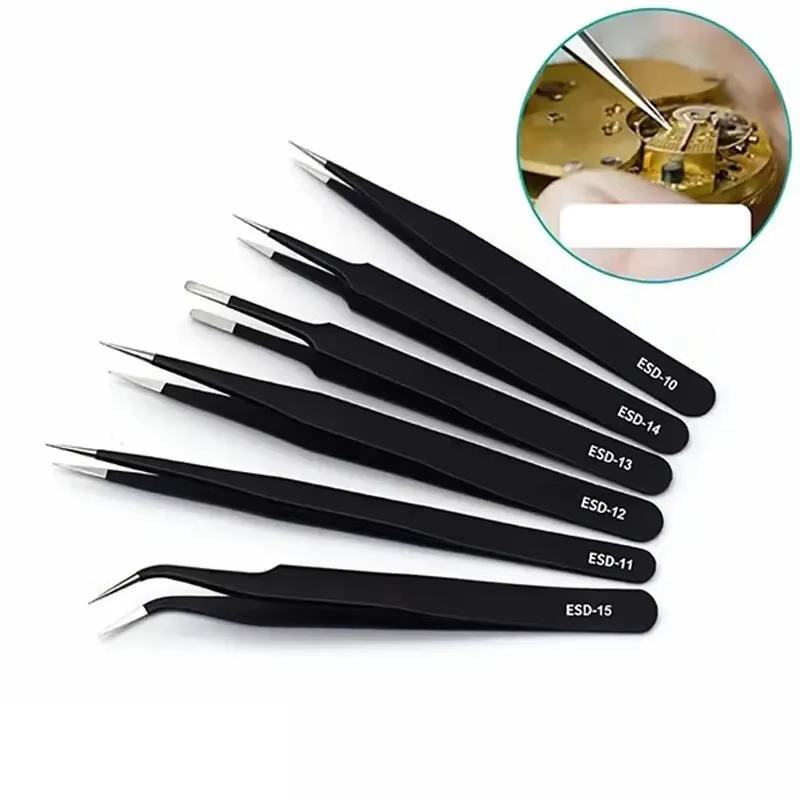 6pcs Precision Long Tweezers S - огляд і ціна Soldering Iron Kit