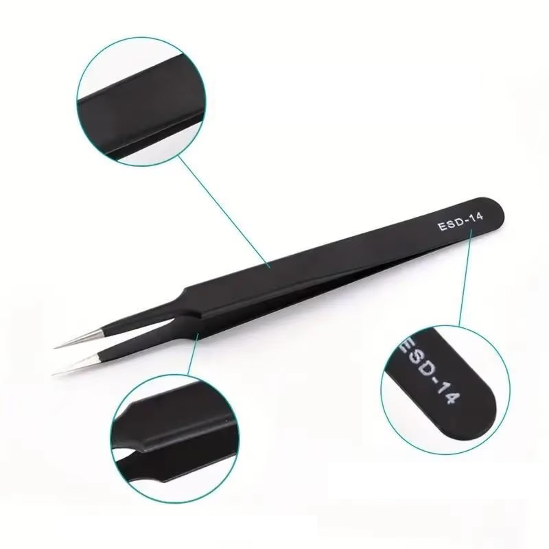 6pcs Precision Long Tweezers S - огляд і ціна Soldering Iron Kit